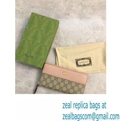 Gucci GG Marmont zip around wallet 456117 Pink - Click Image to Close