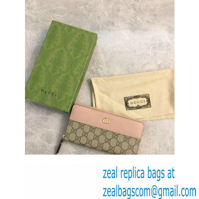 Gucci GG Marmont zip around wallet 456117 Pink