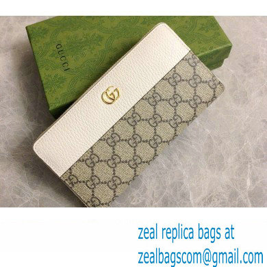 Gucci GG Marmont zip around wallet 456117 White