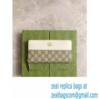 Gucci GG Marmont zip around wallet 456117 White - Click Image to Close