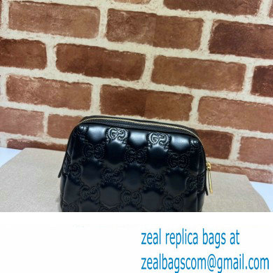 Gucci GG Matelasse beauty case bag 726047 Leather Black