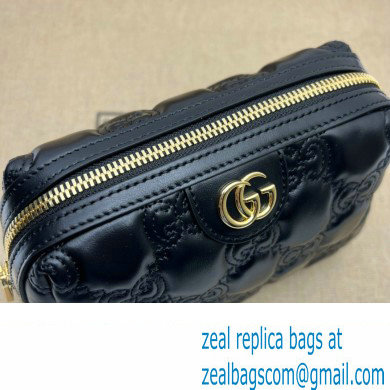 Gucci GG Matelasse beauty case bag 726047 Leather Black - Click Image to Close