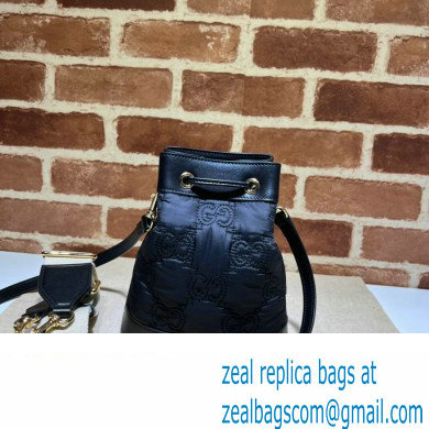 Gucci GG Matelasse bucket bag 728231 Nylon Black - Click Image to Close