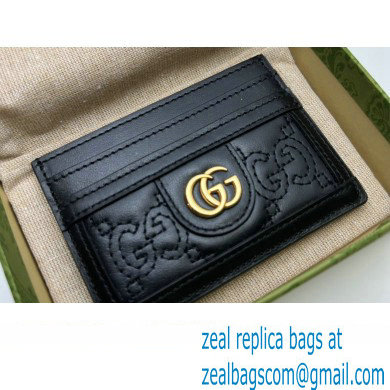 Gucci GG Matelasse card case 723790 in Black leather