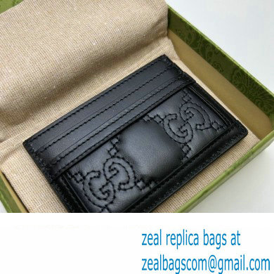 Gucci GG Matelasse card case 723790 in Black leather