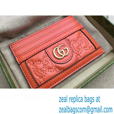 Gucci GG Matelasse card case 723790 in Orange leather