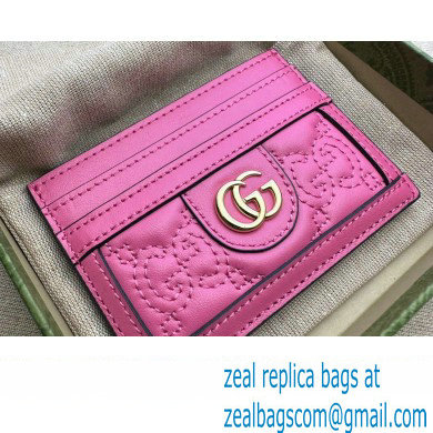 Gucci GG Matelasse card case 723790 in Pink leather - Click Image to Close