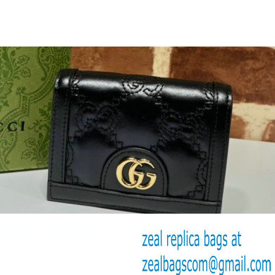 Gucci GG Matelasse card case Wallet 723786 in Black leather - Click Image to Close
