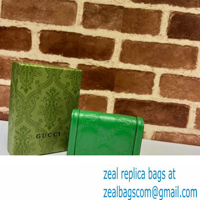 Gucci GG Matelasse card case Wallet 723786 in Green leather - Click Image to Close