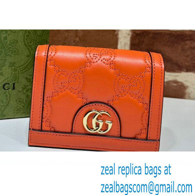 Gucci GG Matelasse card case Wallet 723786 in Orange leather - Click Image to Close