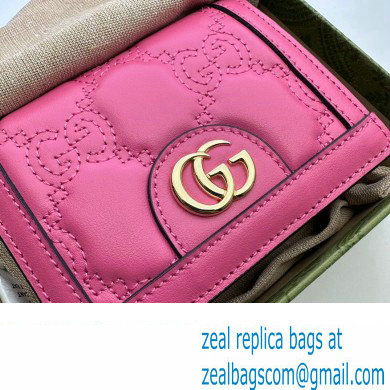 Gucci GG Matelasse card case Wallet 723786 in Pink leather - Click Image to Close