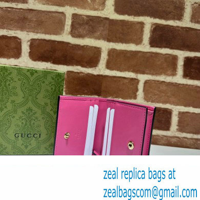 Gucci GG Matelasse card case Wallet 723786 in Pink leather
