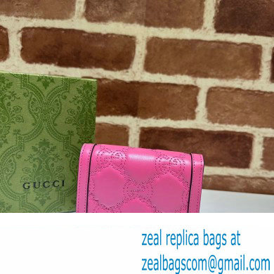 Gucci GG Matelasse card case Wallet 723786 in Pink leather - Click Image to Close