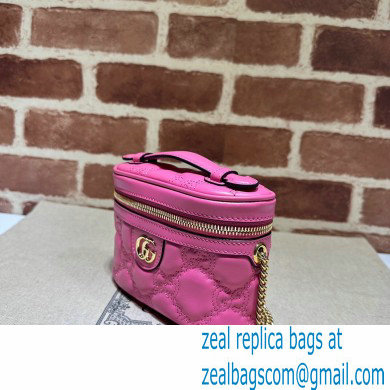 Gucci GG Matelasse top handle mini bag ?23770 Fuchsia