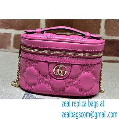 Gucci GG Matelasse top handle mini bag ?23770 Fuchsia