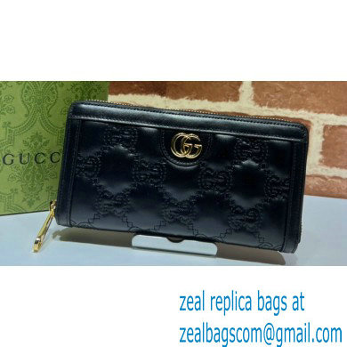 Gucci GG Matelasse zip-around wallet 723784 in Black leather - Click Image to Close