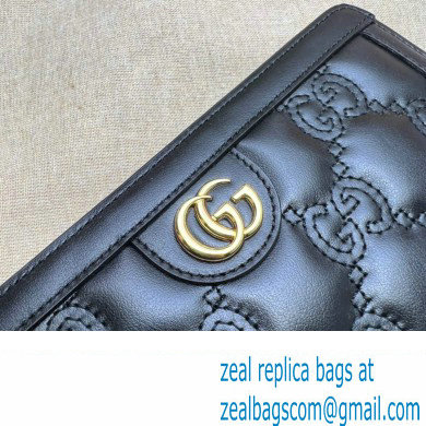 Gucci GG Matelasse zip-around wallet 723784 in Black leather