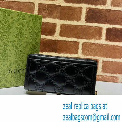 Gucci GG Matelasse zip-around wallet 723784 in Black leather