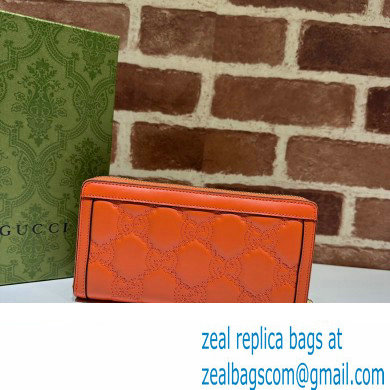 Gucci GG Matelasse zip-around wallet 723784 in Orange leather