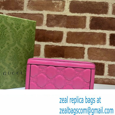 Gucci GG Matelasse zip-around wallet 723784 in Pink leather