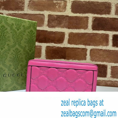 Gucci GG Matelasse zip-around wallet 723784 in Pink leather - Click Image to Close