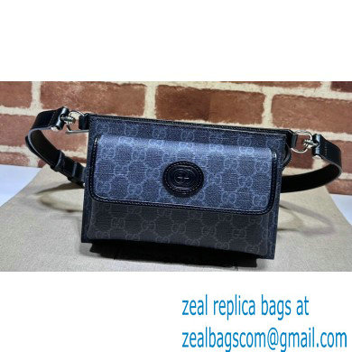 Gucci GG belt bag with Interlocking G 746300 Grey and black GG Supreme canvas 2024 - Click Image to Close