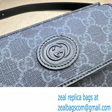 Gucci GG belt bag with Interlocking G 746300 Grey and black GG Supreme canvas 2024 - Click Image to Close