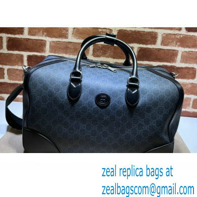 Gucci GG canvas Duffle bag with Interlocking G 696014 Black 2023