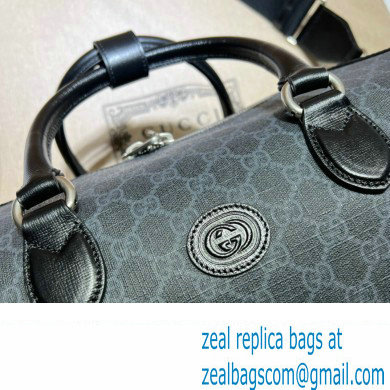 Gucci GG canvas Duffle bag with Interlocking G 696014 Black 2023 - Click Image to Close