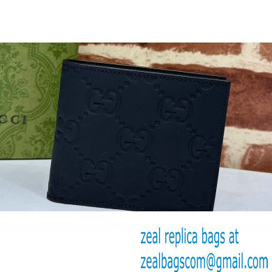 Gucci GG rubber-effect Bi-fold wallet 771311 in Black leather