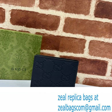 Gucci GG rubber-effect Bi-fold wallet 771311 in Black leather