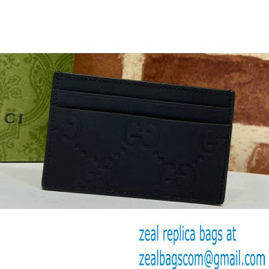 Gucci GG rubber-effect Card Case 771315 in Black leather