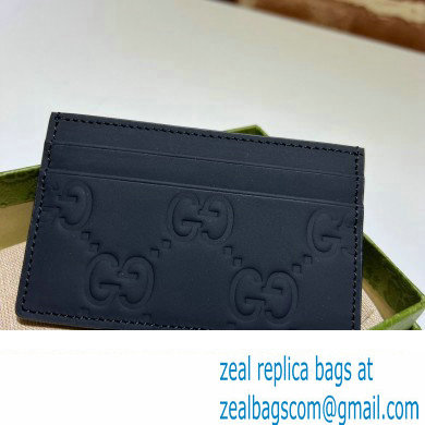 Gucci GG rubber-effect Card Case 771315 in Black leather