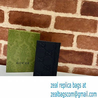 Gucci GG rubber-effect Long Card Case 771317 in Black leather - Click Image to Close