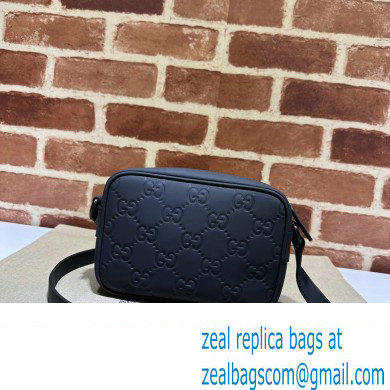 Gucci GG rubber-effect mini shoulder bag 771321 Leather Black
