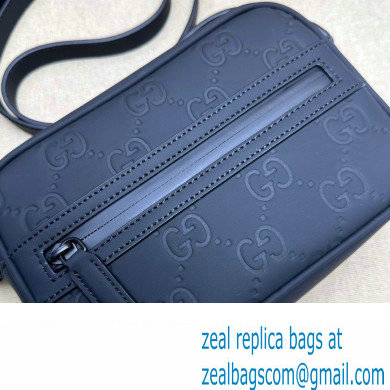 Gucci GG rubber-effect mini shoulder bag 771321 Leather Black