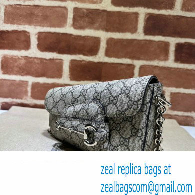 Gucci Horsebit 1955 Mini shoulder bag 774209 Beige and ebony GG Supreme canvas - Click Image to Close