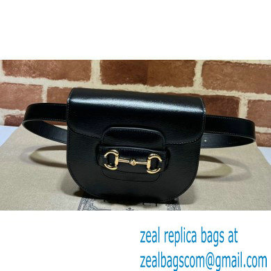Gucci Horsebit 1955 rounded belt bag 760198 Leather Black 2024