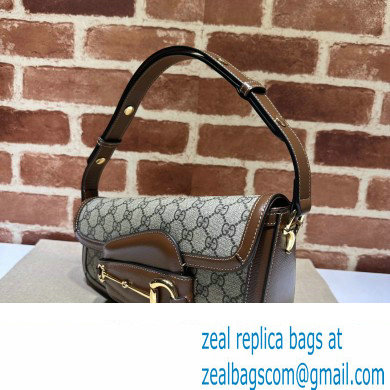 Gucci Horsebit 1955 small shoulder bag 764155 Beige and ebony GG Supreme canvas with Brown Demetra trim - Click Image to Close
