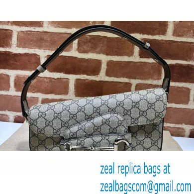Gucci Horsebit 1955 small shoulder bag 764155 Beige and ebony GG Supreme canvas - Click Image to Close