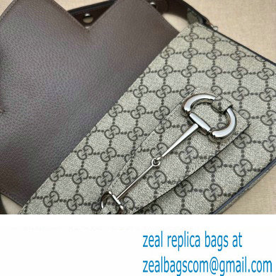 Gucci Horsebit 1955 small shoulder bag 764155 Beige and ebony GG Supreme canvas