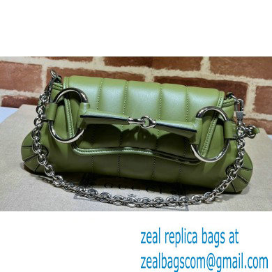 Gucci Horsebit Chain small shoulder bag 764339 quilted leather Green