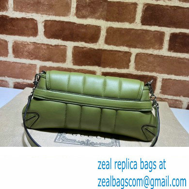 Gucci Horsebit Chain small shoulder bag 764339 quilted leather Green - Click Image to Close