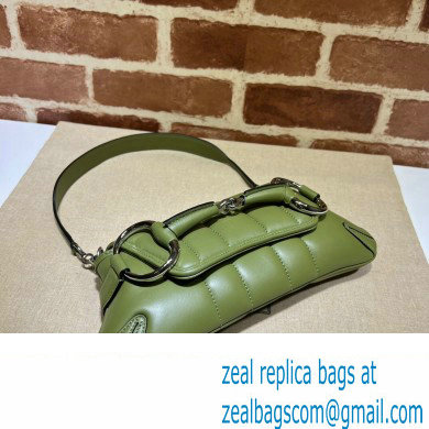 Gucci Horsebit Chain small shoulder bag 764339 quilted leather Green - Click Image to Close