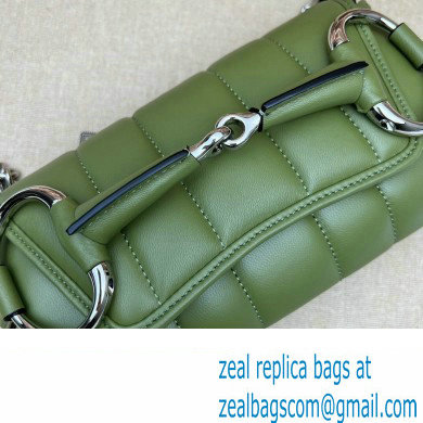 Gucci Horsebit Chain small shoulder bag 764339 quilted leather Green - Click Image to Close