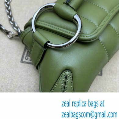 Gucci Horsebit Chain small shoulder bag 764339 quilted leather Green - Click Image to Close