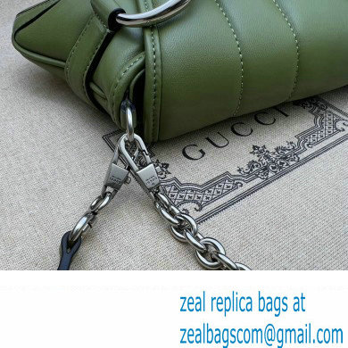 Gucci Horsebit Chain small shoulder bag 764339 quilted leather Green - Click Image to Close