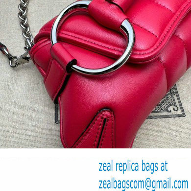 Gucci Horsebit Chain small shoulder bag 764339 quilted leather Red - Click Image to Close