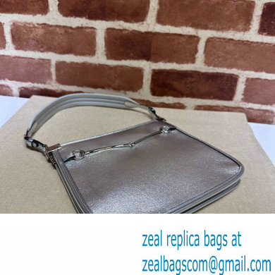Gucci Horsebit Slim small shoulder bag 764191 Leather Metallic silver - Click Image to Close