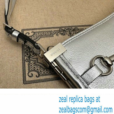 Gucci Horsebit Slim small shoulder bag 764191 Leather Metallic silver - Click Image to Close